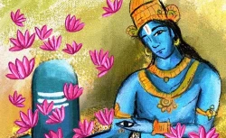 Furnato | Beautiful Poster of Shree Ram & Shiva | P8 | Adhesive Poster | 18 Inch X 12 Inch