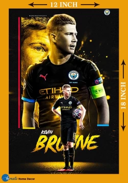 Furnato | Beautiful Poster of Kevin De Bruyne | PSF4 | Adhesive Poster | 12 Inch 18 Inch
