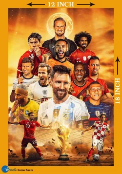 Furnato | Beautiful Poster of multiple Players | PSF15 | Adhesive Poster | 12 Inch X 18 Inch