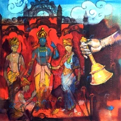 Furnato | Beautiful Poster of Ramayana | P144 | Adhesive Poster | 12 Inch X 12 Inch