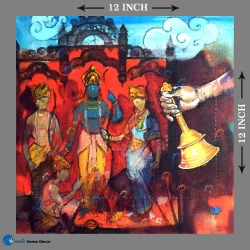 Furnato | Beautiful Poster of Ramayana | P144 | Adhesive Poster | 12 Inch X 12 Inch