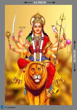 Furnato | Beautiful Poster of Santoshi Maa | P180 | Adhesive Poster | 12 Inch X 18 Inch