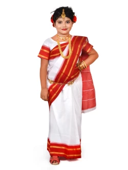 PIPILIKA Striped, Woven Chinnalapattu Pure Silk Saree | 101 | White Red