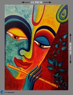 Furnato | Beautiful Poster of Shree Krishna | P199 | Adhesive Poster | 12 Inch X 16 Inch