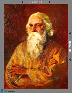 Furnato | Beautiful Poster of Rabindranath Tagore | P51 | Adhesive Poster | 12 Inch X 16 Inch